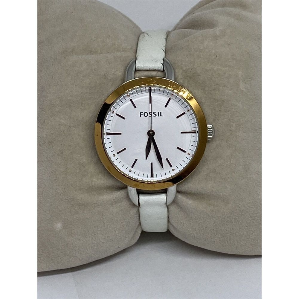 Fossil Classic Minute BQ3328 Women White Leather Analog Dial Quartz Watch EY509